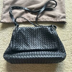Bottega Veneta Black Woven Leather Bag